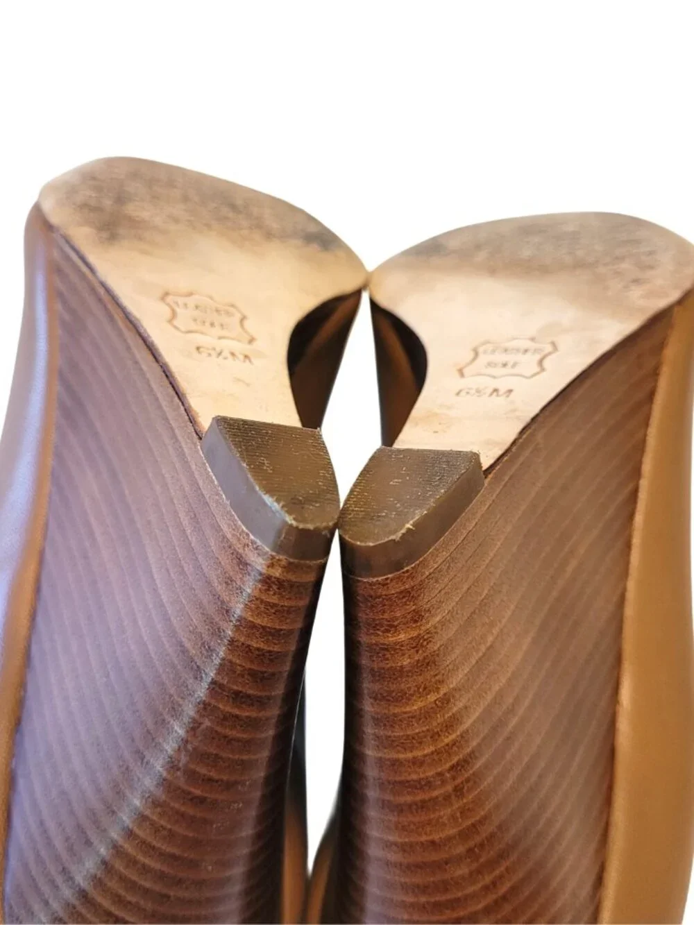 Tory Burch Jolie Nappa Leather Closed Cap Toe Wedge Heels in Royal Tan